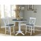 International Concepts Round 36 in Rd Extend Dining Table, 2 X-Back Stools, White/Heather Gray, 36 W, 48 L, 36.1 in H, Wood K05-36RXT-27B-S6132-2 - alternate 3